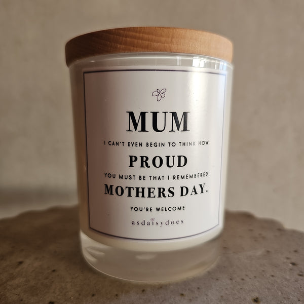Mothers day candle 'I remembered'