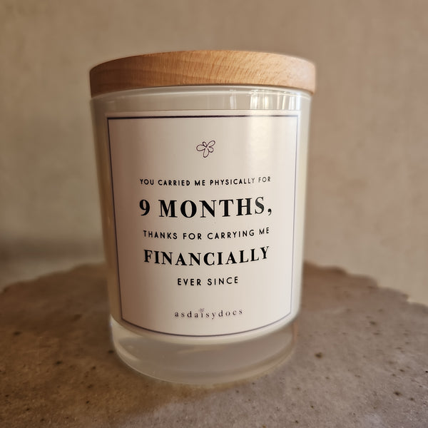 Mothers day candle 'Financial'