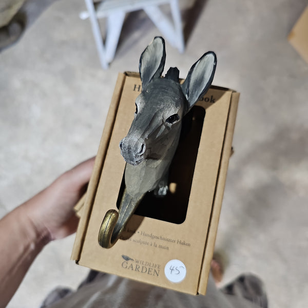 Hand carved wall hook - Donkey