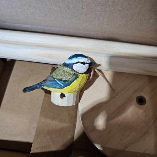 Hand carved paper towel holder - bird