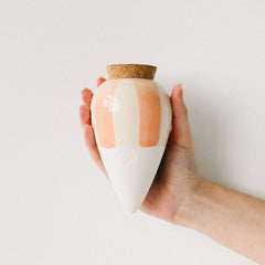 Hydrating Olla, Orange and Cream Stripes