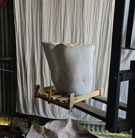 HAND CARVED RAW ONYX STONE PLANTERS