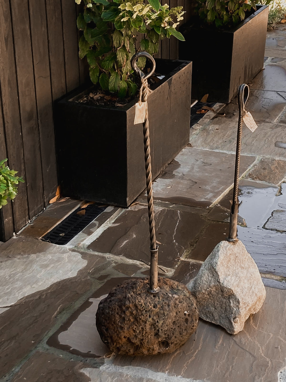 Hand forged fire poker