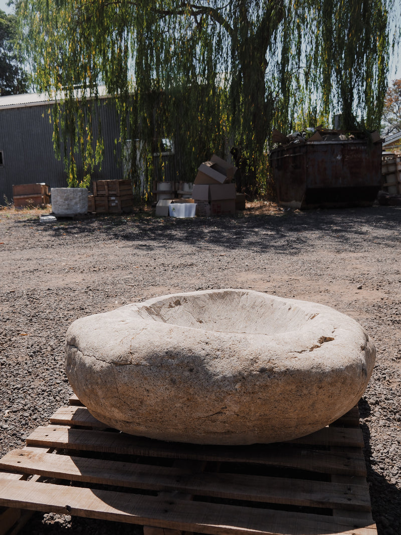 Hand carved bird bath/water feature
