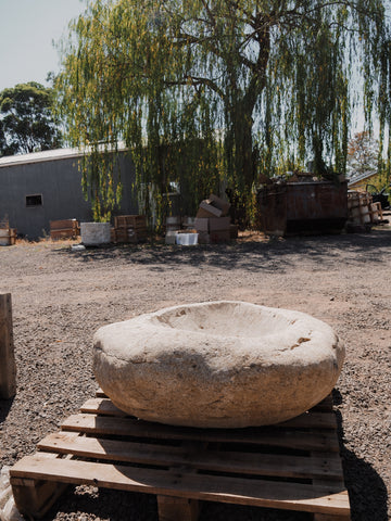 Hand carved bird bath/water feature