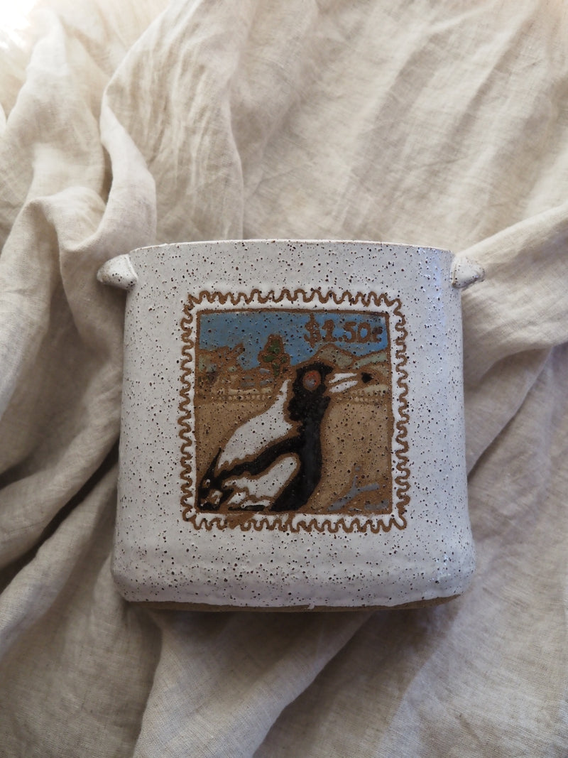 Magpie stamp vase