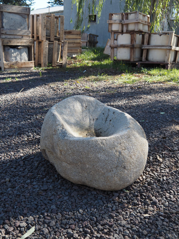 Hand carved granite bird bath/water feature