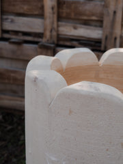 Hand carved limestone Clover pots