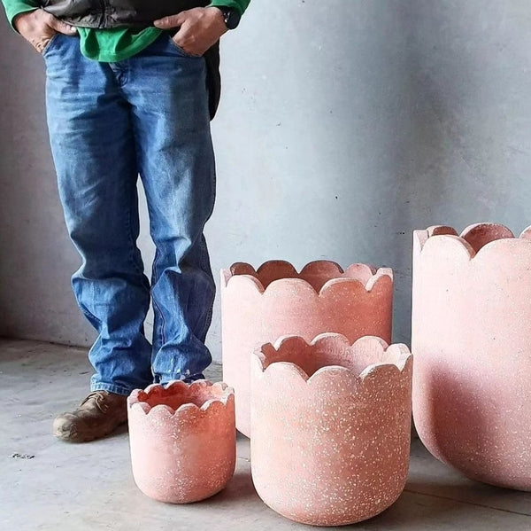 Clover pot - peachy pink