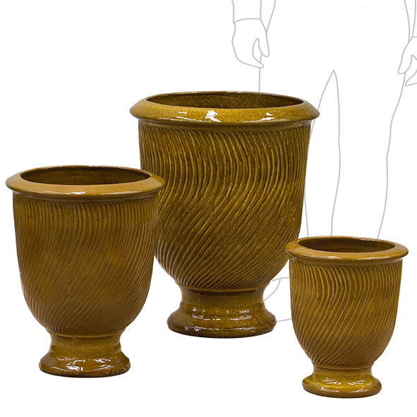 Kiln Fired Glazed Urn