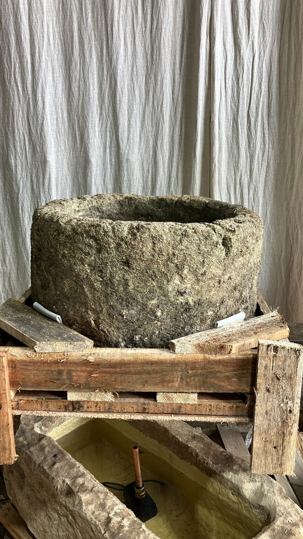 Vintage Limestone Trough E2 55cm wide x 30cm high