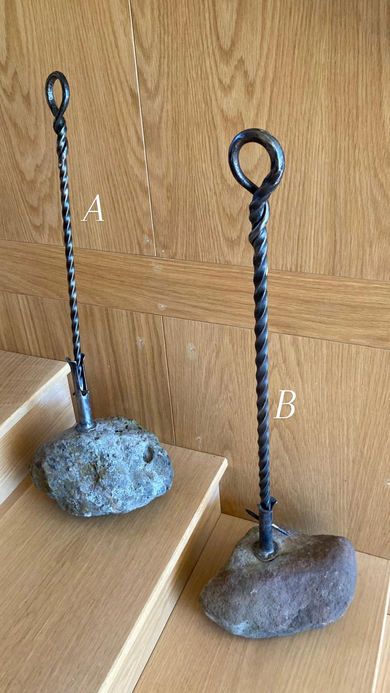 Hand forged fire poker