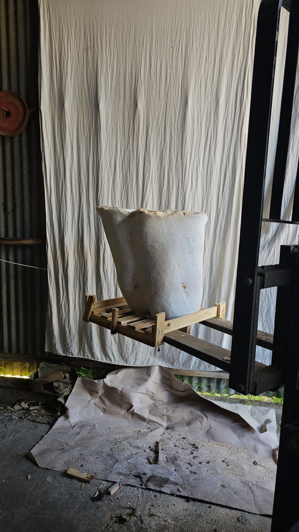 HAND CARVED RAW ONYX STONE PLANTERS