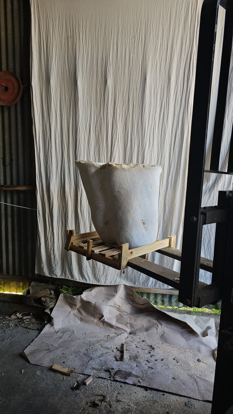 HAND CARVED RAW ONYX STONE PLANTERS