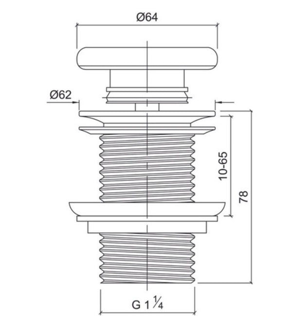 32mm Round Concrete Pop-up Waste in OAT