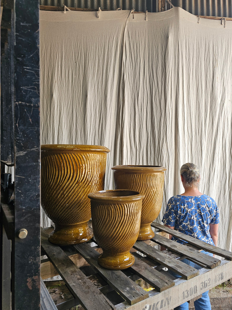 Kiln Fired Glazed Urn