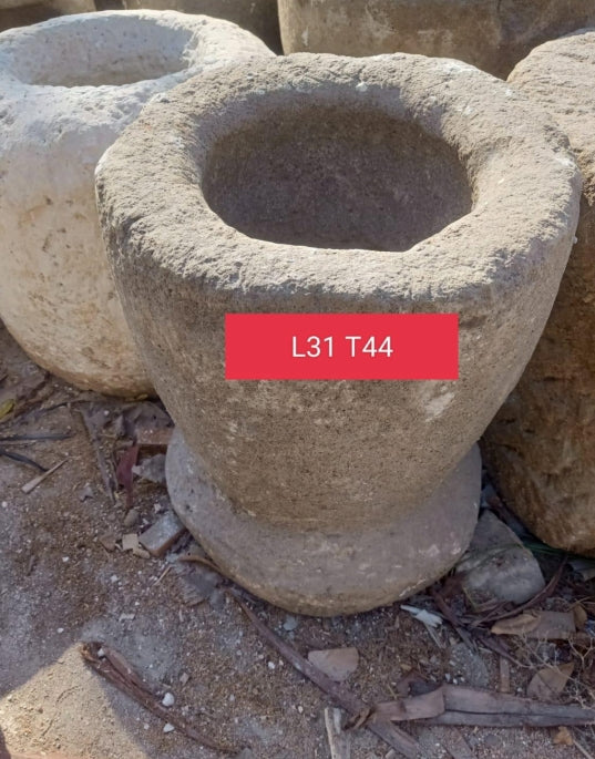 Vintage Limestone Lumpang 'Mortar' J26 31x31x44cm