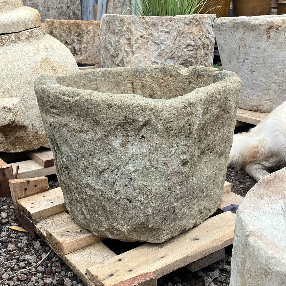 Vintage Limestone Trough F17 46x41x33cm H