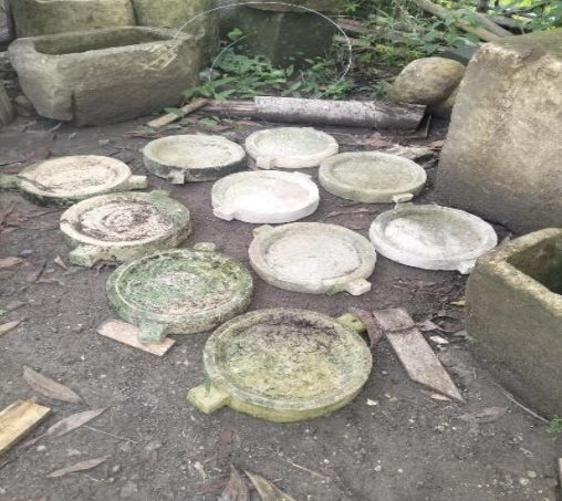 Vintage limestone shallow planters/bowls C33-43