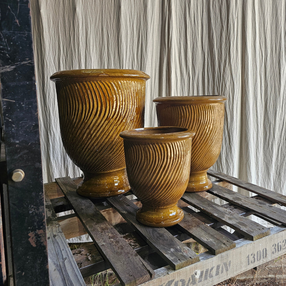 Kiln Fired Glazed Urn