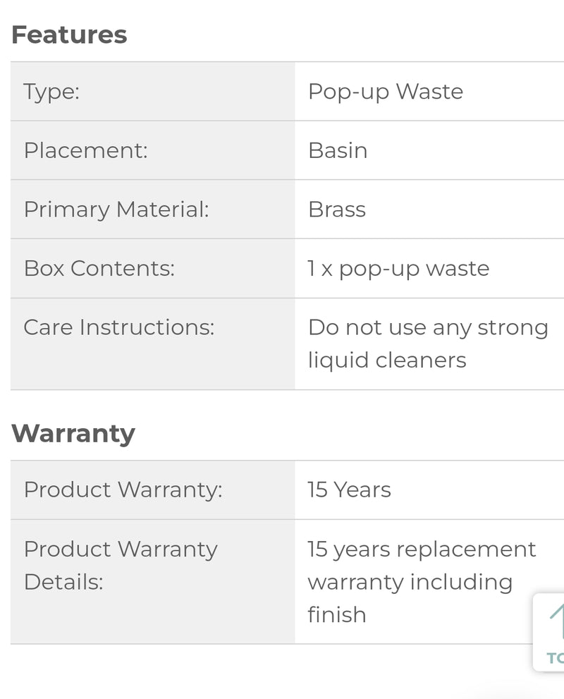32mm Lyle Pop-Up Basin Waste