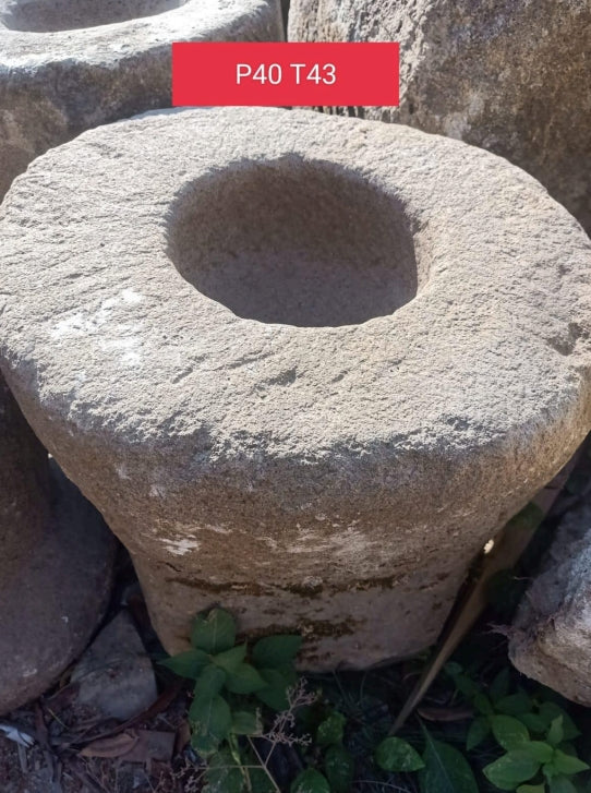 Vintage Limestone Lumpang 'Mortar' J27 40x40x43cm