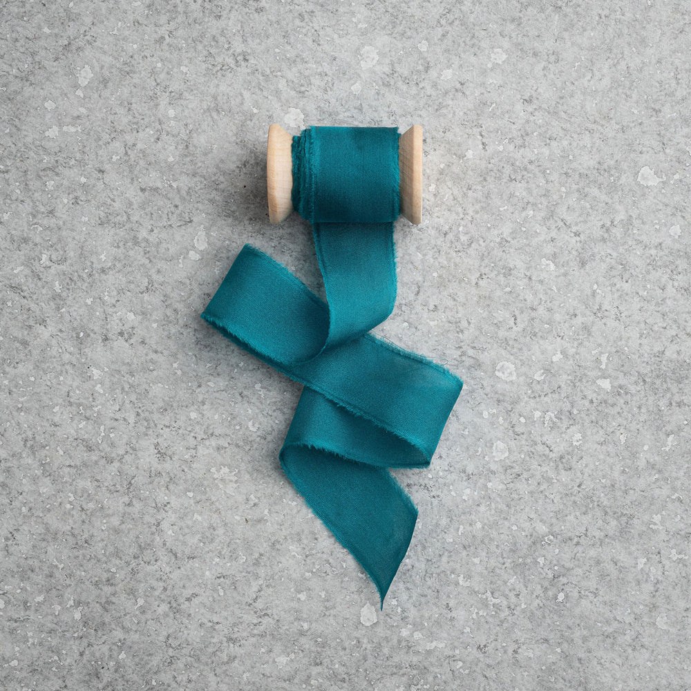 Silk Habotai Ribbon #26 TEAL DISCONTINUED/ON SALE