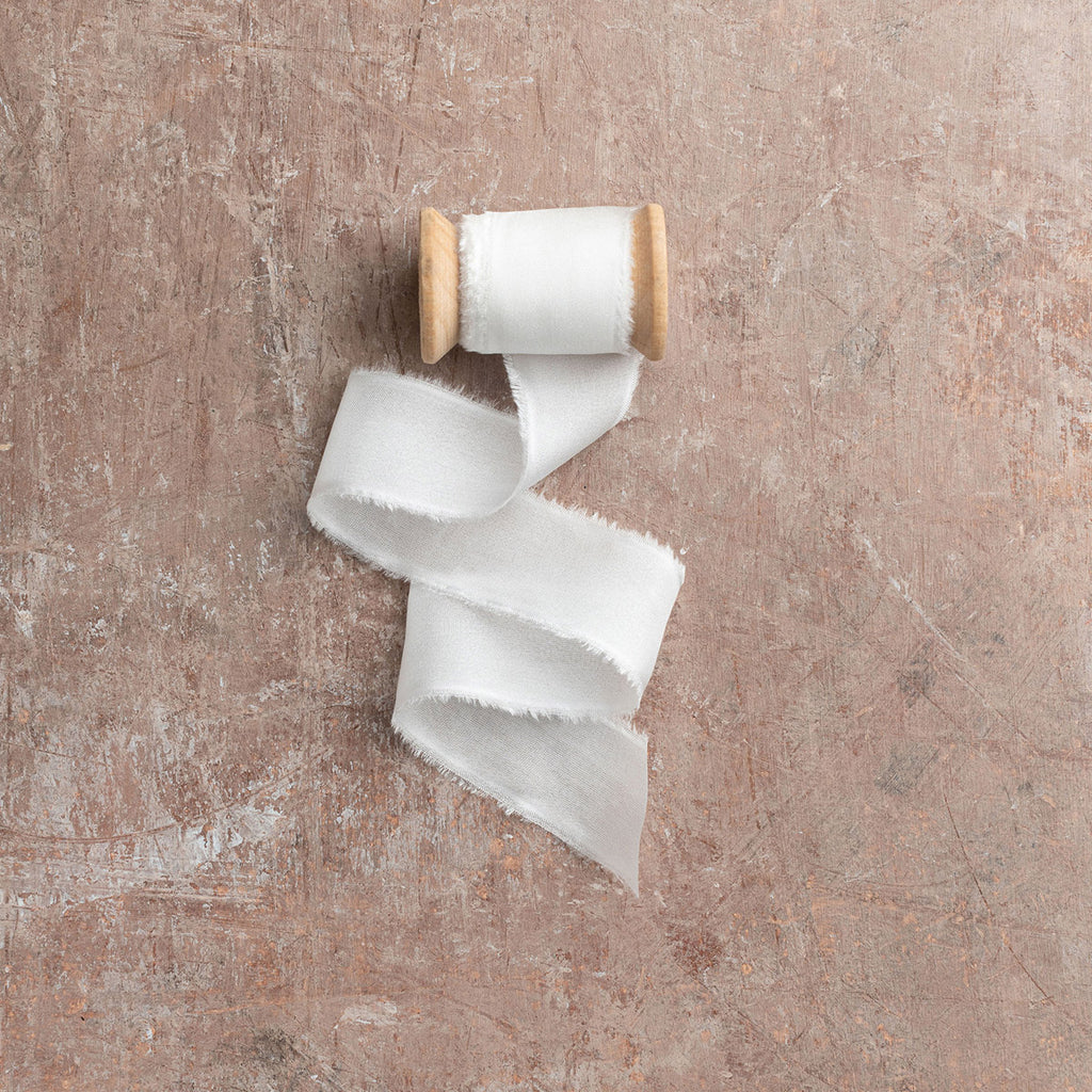 Silk Habotai Ribbon #2 SNOW – Big Daisy