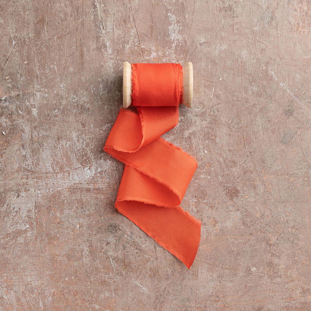 Silk Habotai Ribbon #87 BURNT ORANGE DISCONTINUED/ON SALE