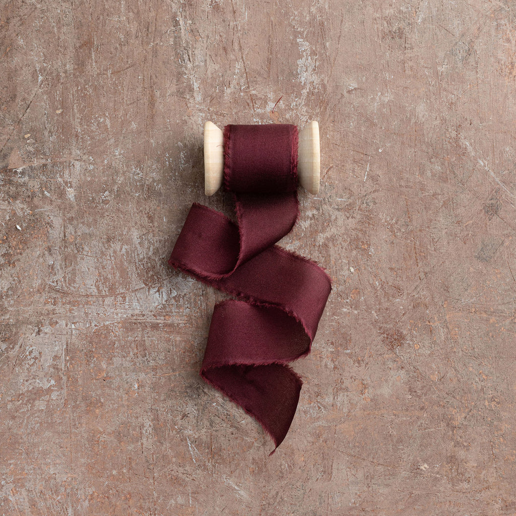 Silk Habotai Ribbon #77 BURGUNDY – Big Daisy