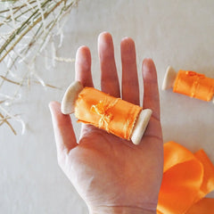 Silk Habotai Ribbon #80 MANDARIN