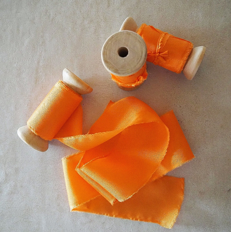 Silk Habotai Ribbon #80 MANDARIN – Big Daisy