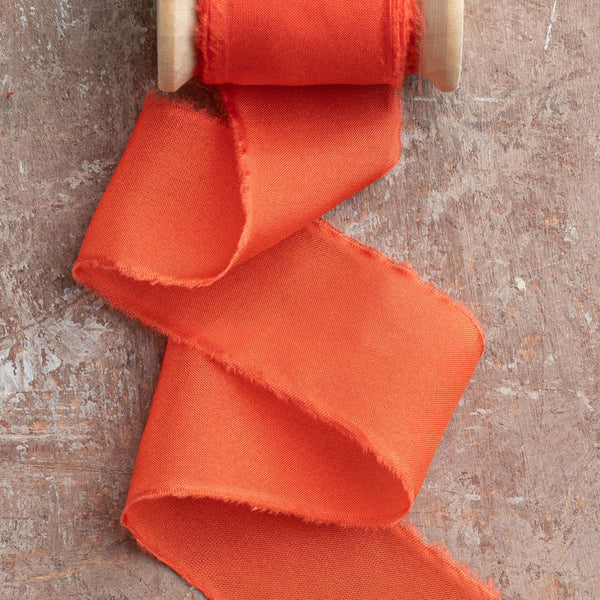 Silk Habotai Ribbon #87 BURNT ORANGE - Wholesale at Urban Diddle